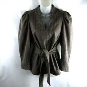 Sea New York Pinstripe Wool Long Sleeve Tie waist top 6